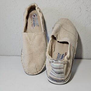 Bobs From Sketchers Memory Foam Natural Slip Ons, Size W6